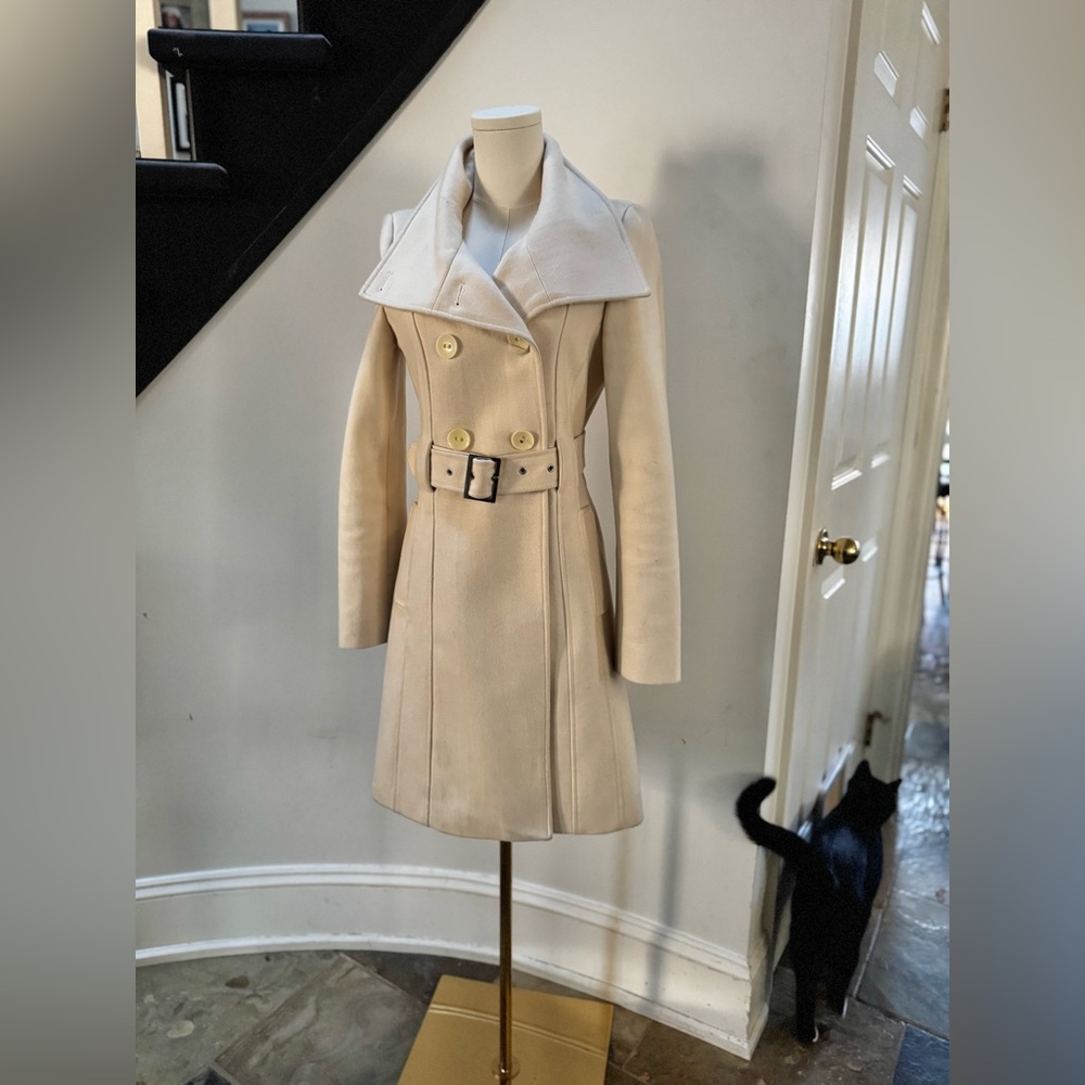 Cream Guess Wool Coat XS